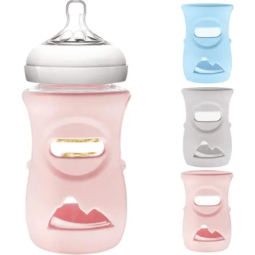 3 Pack Silicone Sleeve for Philips Avent Glass Bottle - Shatter Proof Natural Silicone Bottle Cover for Anti Colic Baby Bottles 8 oz & 4 oz - Anti Flow Sleeve for Infant Bottles