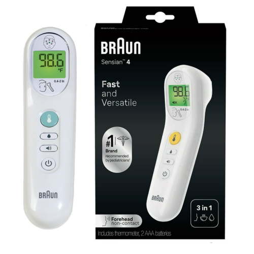Braun 3-in-1 No Touch Forehead Thermometer, Suitable for Child & All Ages, BNT100US, White