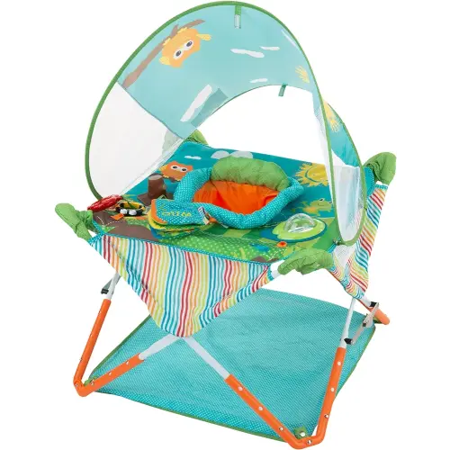 Summer Infant Pop 'N Jump Portable Baby Activity Center, Indoor Outdoor Use, Lightweight, Carrying Bag, Canopy, 6-12 months (Animals)