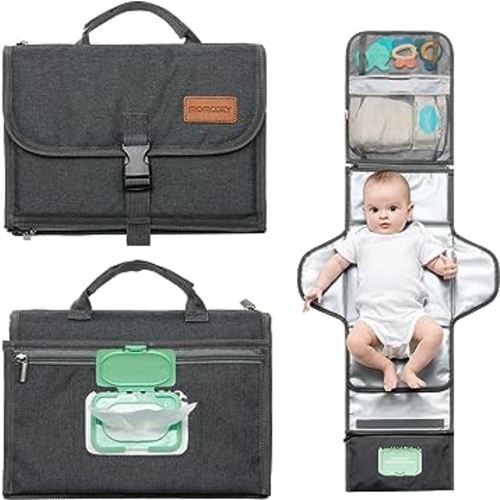 Momcozy Portable Diaper Changing Pad, 2-in-1 Wipes Pocket, Also Use As an Extended Pad, Waterproof Foldable Baby Changing Mat Oversized Pillow, Baby Shower/Registry Gift for Newborn Girls and Boys