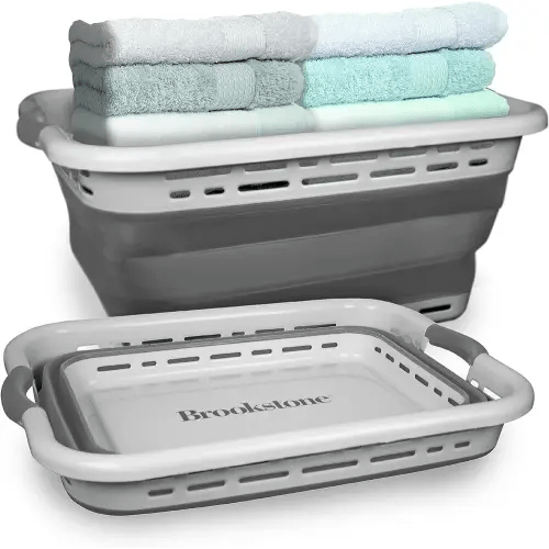 BROOKSTONE, 24" Collapsible Laundry Basket