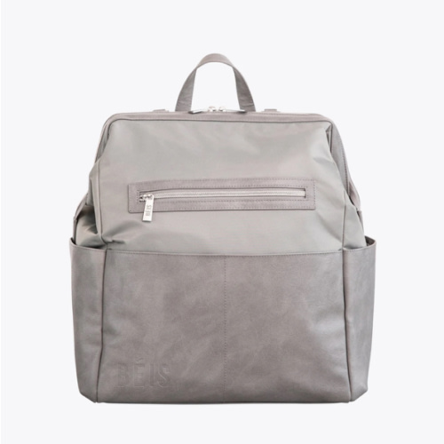 BÉIS 'The Backpack Diaper Bag' in Grey - Chic Diaper Backpack