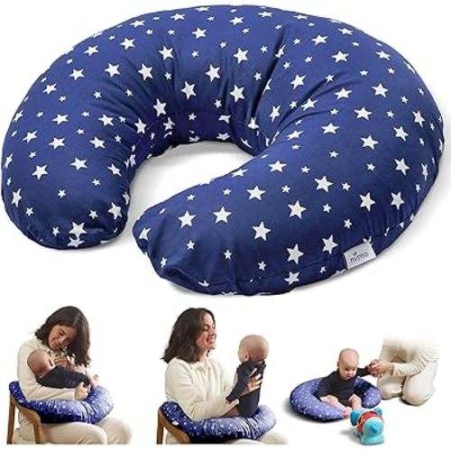 Niimo Nursing Pillow - 100% Cotton Breastfeeding Pillow Cover, Ergonomic Nursing Pillows for Breastfeeding, Machine-Washable Baby Pillow, Breastfeeding Pillows & Breastfeeding Essentials