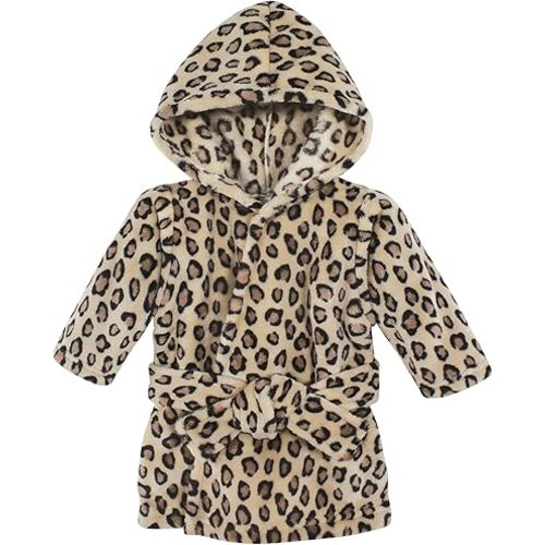 Hudson Baby Unisex Baby Plush Animal Face Bathrobe, Leopard, 0-9 Months