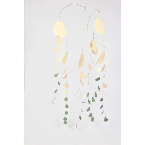 Kinetic Mobile #28 Eucalyptus Cream & Forest Green