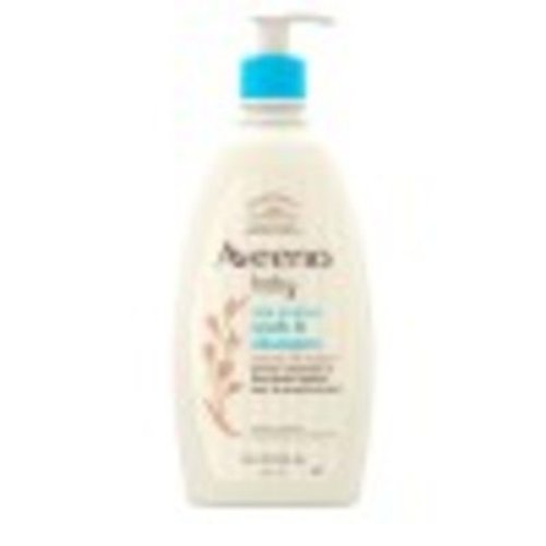 Aveeno Baby Daily Moisture Wash & Shampoo, Oat Extract, 18 fl. Oz