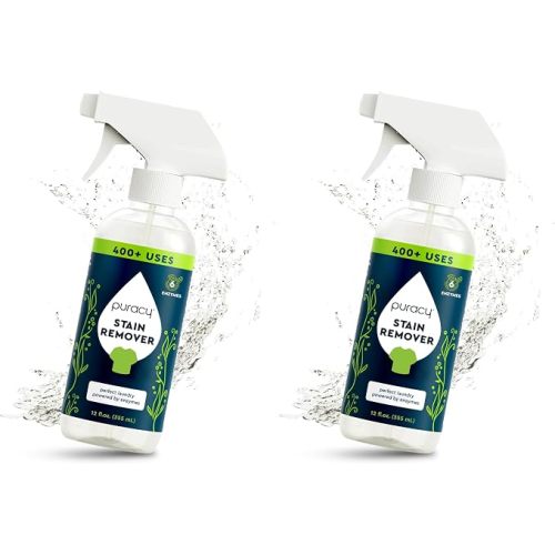 Puracy Stain Remover, Travel and Laundry Stain Cleaner for Clothes, Baby Essentials, Kids Stains, Oil and Fabric Spot Cleaner (Stain Remover Spray, 12 fl oz)