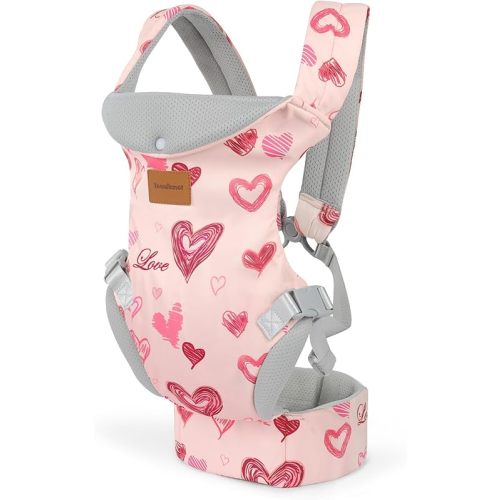 Baby Carrier Newborn to Toddler, Ergonomic Adjustable Toddler Carriers for 7-66 Lbs, Cozy Lightweight Infant Carrier with Neck Support, Baby Holder Carrier with Lumbar Support for Mom Dad