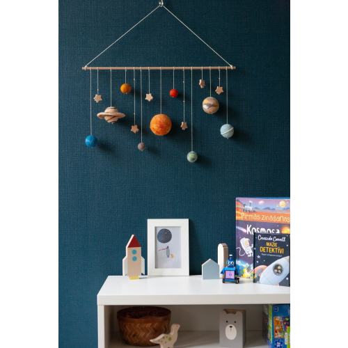Space mobile, Wool felt sun, planets,  Felt Wall Hanging, Solar system wall decor, Childrens room & nursery, Galaxy decoration, Outer space