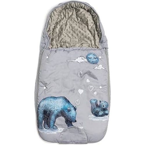 JumpOff Jo – Baby Bunting Bag - Stroller Blanket, Sleeping Bag & Sleep Sack – Baby Essentials for Newborn, Winter Car Seat Covers for Babies, Wearable Blanket – 0-12 Months - Mama Bear