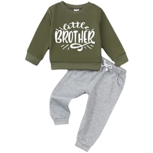 NZRVAWS Toddler Baby Boy Clothes Long Sleeve Pullover Sweatshirt Letter Top Jogger Pants Newborn Infant Boy Clothing Set