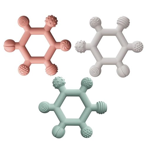 PandaEar 3 Pack Baby Teething Toys for Toddler Infant Newborn 0-6 Months, Baby Chew Toys 6 to 12 Months, Silicone Baby Teether BPA Free, Soft and Textured Ring Teether Soothing Teething Pain Relief