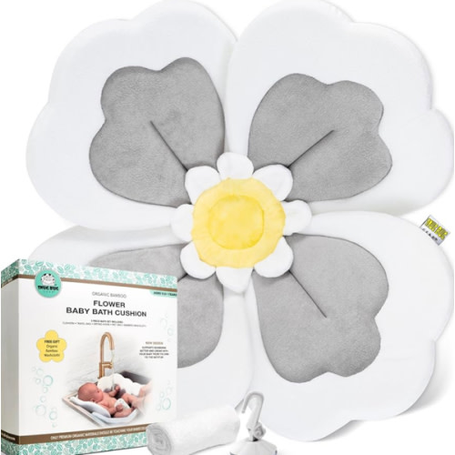 Baby Bath Flower for Sink - Flower Bathtub for Baby Organic 5pc Set -Blooming Baby Bath Flower Fits Bathtub Sink Tub -More Support for Newborns -Lotus Flower Baby Bath Mat Pink-Girl