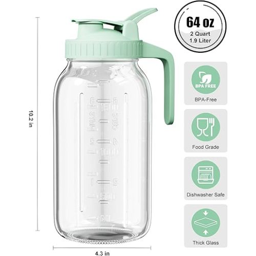 64 oz Glass Pitcher with Lid