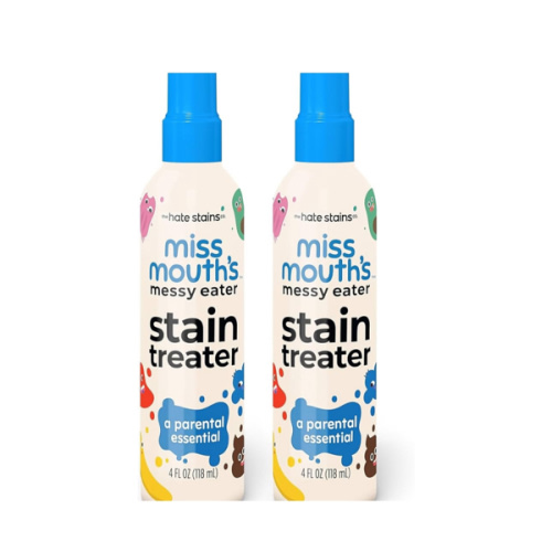 Miss Mouth's Messy Eater Stain Treater Spray - 4oz 2 Pack Stain Remover - Newborn & Baby Essentials - No Dry Cleaning Food, Grease, Coffee Off Laundry, Underwear, Fabric
