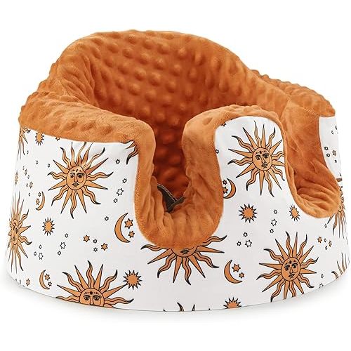 Seat Cover Compatible with Bumbo Seat and Nuby Seat, Soft Breathable Cover, Floor Seats Cover for Baby Girl Boy, Anti-Slip, Cover Only, Sunflower