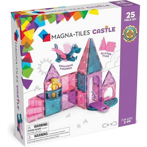 MAGNA-TILES Castle 25-Piece Magnetic Construction Set, The Original Magnetic Building Brand