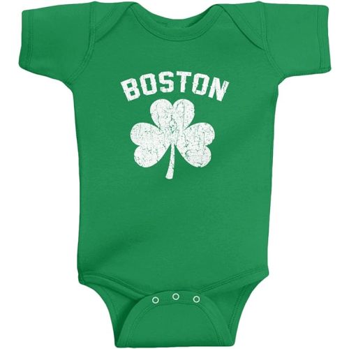 Threadrock Baby Boys' Boston Shamrock Irish Pride Infant Bodysuit - 12 Months - Kelly Green