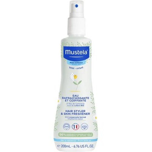 Mustela Baby Hair Styler & Skin Freshener - with Natural Avocado & Chamomile Water - Vegan & Hypoallergenic - 6.76 fl. oz. C27