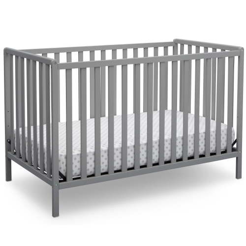 Delta Children Heartland 4-in-1 Convertible Crib, Greenguard Gold Certified, Gray