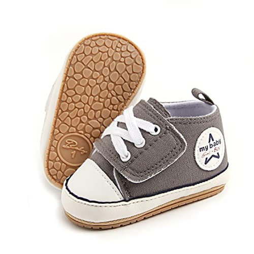 RVROVIC Baby Infant Shoes Canvas Soft Anti-Slip Sneakers 0-18M