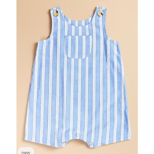 Robert Striped Pocket Overall in Blue | Tullabee