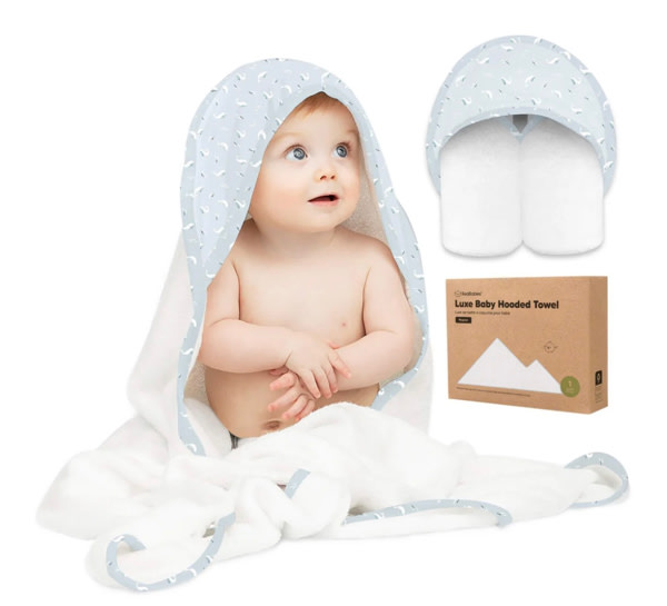 Luxe Baby Hooded Towel - Blue Whale