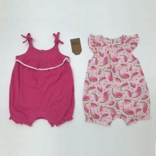 Chick Pea Baby Girl Romper Newborn Essentials Pom Pom Sleeve 2 PC Set Floral Summer Garden 3-6M - Summer Garden