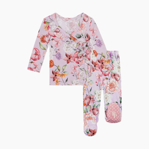 Posh Peanut Tie Front Set - Pastel Purple, 0-3 Months