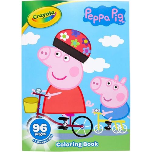 Crayola Peppa Pig Coloring Book with Stickers, Gift for Kids, 96 Pages, Ages 3, 4, 5, 6