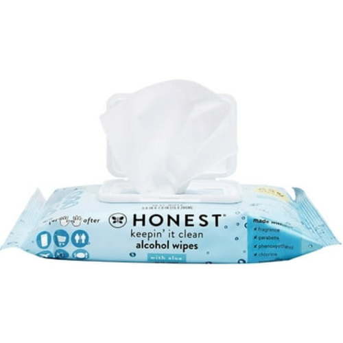 Honest Company Fragrance-Free Clean Antibacterial Hand Sanitizing Wipes Travel Size, Unscented - 50 Wipes, Pack of 3