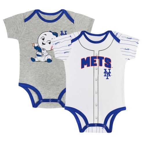 Newborn & Infant New York Mets Gray/White Two-Pack Play Ball Bodysuit Set