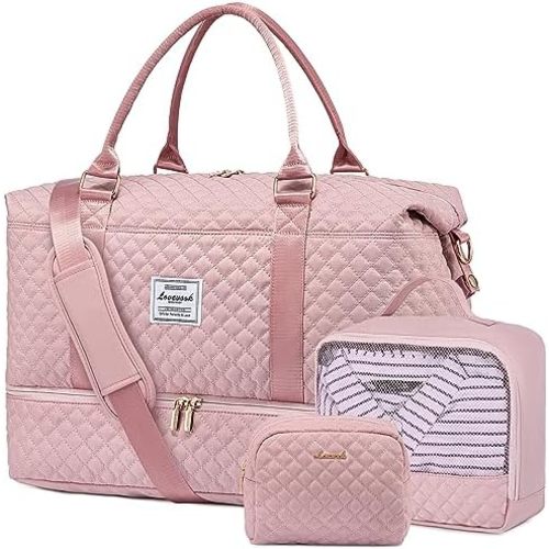 LOVEVOOK Travel Duffle Bag,Weekender Bags for Women with Shoe Compartment，Carry on Overnight Bag with Toiletry Bag,Gym Duffel Bag with Wet Pocket, Hospital Bags for Labor and Delivery