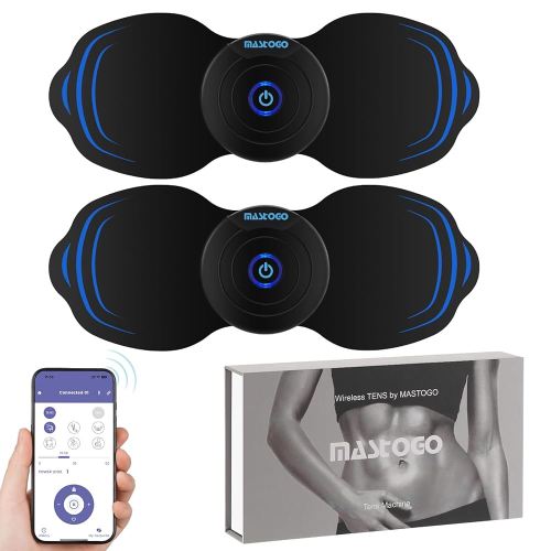 Wireless Tens Unit Muscle Stimulator - Two Sets of Tens Unit Massager for Pain Relief - Up to 12 Mode 20 Intensity Portable with App Controlled Bluetooth TENS EMS Muscle Stimulator Machine