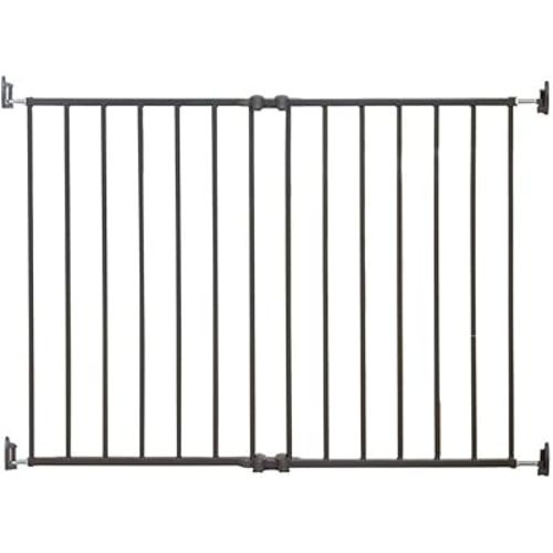Qdos Safety Extending SafeGate Baby Gate - Meets Tougher European Standards - Angle Mount Capable - Templates for Easy Installation - Top of Stairs - Fits openings 26"-41"| Hardware Mount | Slate
