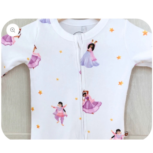 South Asian Dancer Print Organic Cotton Sleepsuits for Babies – mylittlebarfi