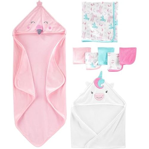 Simple Joys by Carter's Unisex Babies' 8-Piece Towel and Washcloth Set, Multipacks