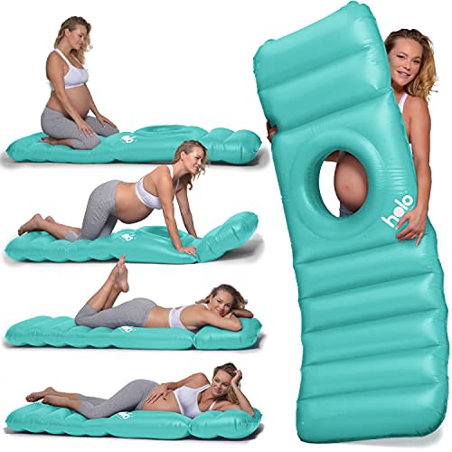 HOLO The Original Inflatable Pregnancy Pillow - Full Body Maternity Airbed/Float with Hole for Tummy - for Ultimate Sleeping Support & Comfort - Say Goodbye to Pregnancy Related Aches and Pains (Mint)
