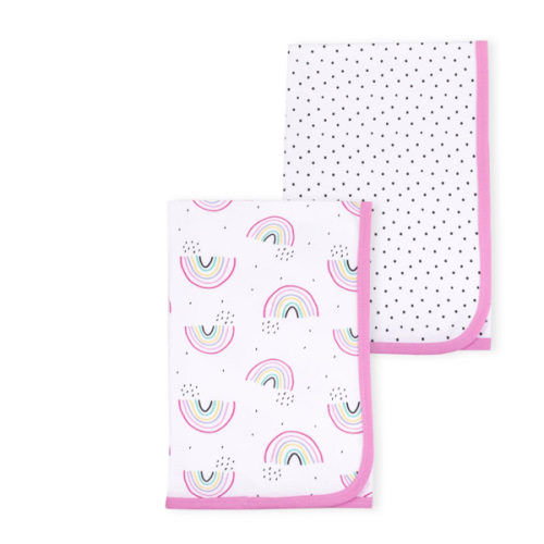 Little Star Organic 100% Pure Organic Cotton Girls Receiving Blanket, 2 Pk, Taste the Rainbow
