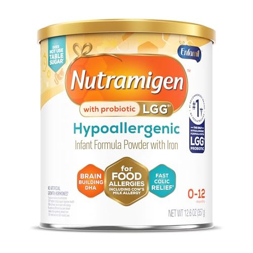 Enfamil Nutramigen Hypoallergenic Baby Formula with Iron, Lactose Free, Colic Relief from Cow's Milk Allergy, 12.6 Oz Can
