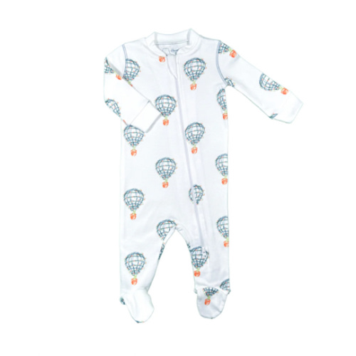 Printed Footie - Blue Hot Air Balloon