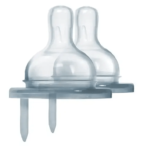Pura Kiki Bottle Replacement Nipple 2-Pack - 100% Medical-Grade Silicone, Anti-Colic, NonPlastic - Suitable for Infants & Babies 3+ Months (Medium Flow)