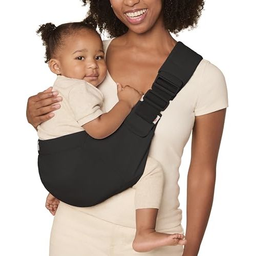 Ergobaby Upsie Sling Baby Carrier for Babies and Toddlers 6-48 Months (17-45 lbs) - 2-Position Ergonomic Baby Carrier with Front Storage Pocket, Hip-Healthy Positioning - Onyx Black