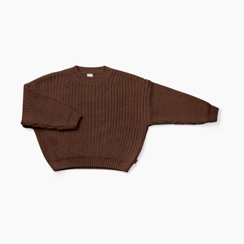 Goumi Kids Organic Cotton Knit Oversized Sweater - Hide, 0-6 M