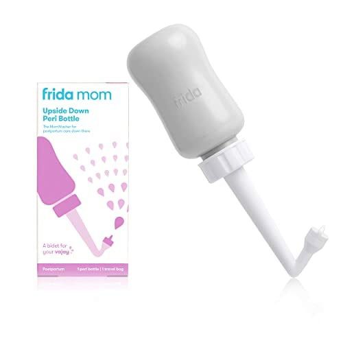Frida Mom Upside Down Peri Bottle for Postpartum Care, The Original Fridababy MomWasher for Perineal Recovery and Cleansing After Birth. Color:Gray