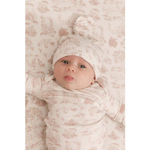 Rose Toile Knotted Hat