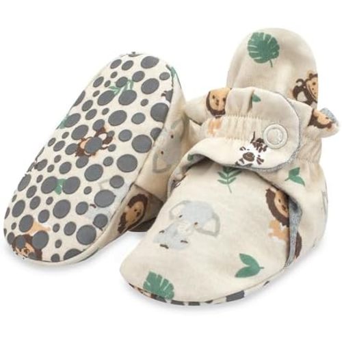 Zutano Unisex Organic Cotton Baby Booties, Stay-On and Non-Slip, Newborn to Toddler