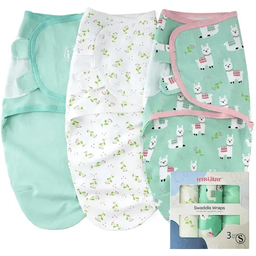 insular Swaddle Blanket, Baby Swaddle Wrap for Newborn and Infant, Adjustable Swaddle Set for Boy and Girl, Soft Cotton Baby Sleep Sack 3 Pack Small(0-3 Month), Alpaca