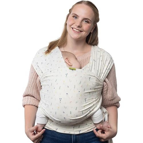 Boba Baby Wrap Carrier – Original Baby Sling Carrier for Newborns (7–35 lbs), Soft, Secure, Hands-Free & Ergonomic, Ideal for Comfortable Bonding, New Parents (Serenity Achillea)