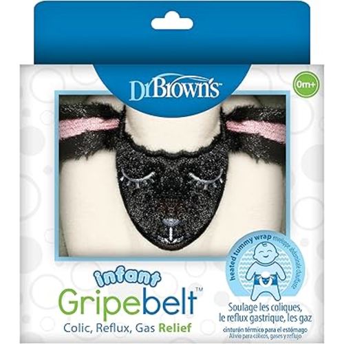 Dr. Brown's Infant Gripebelt Heated Belly Band, Soothe Baby's Tummy with Gentle Warmth and Compression, Lamb, 0m+